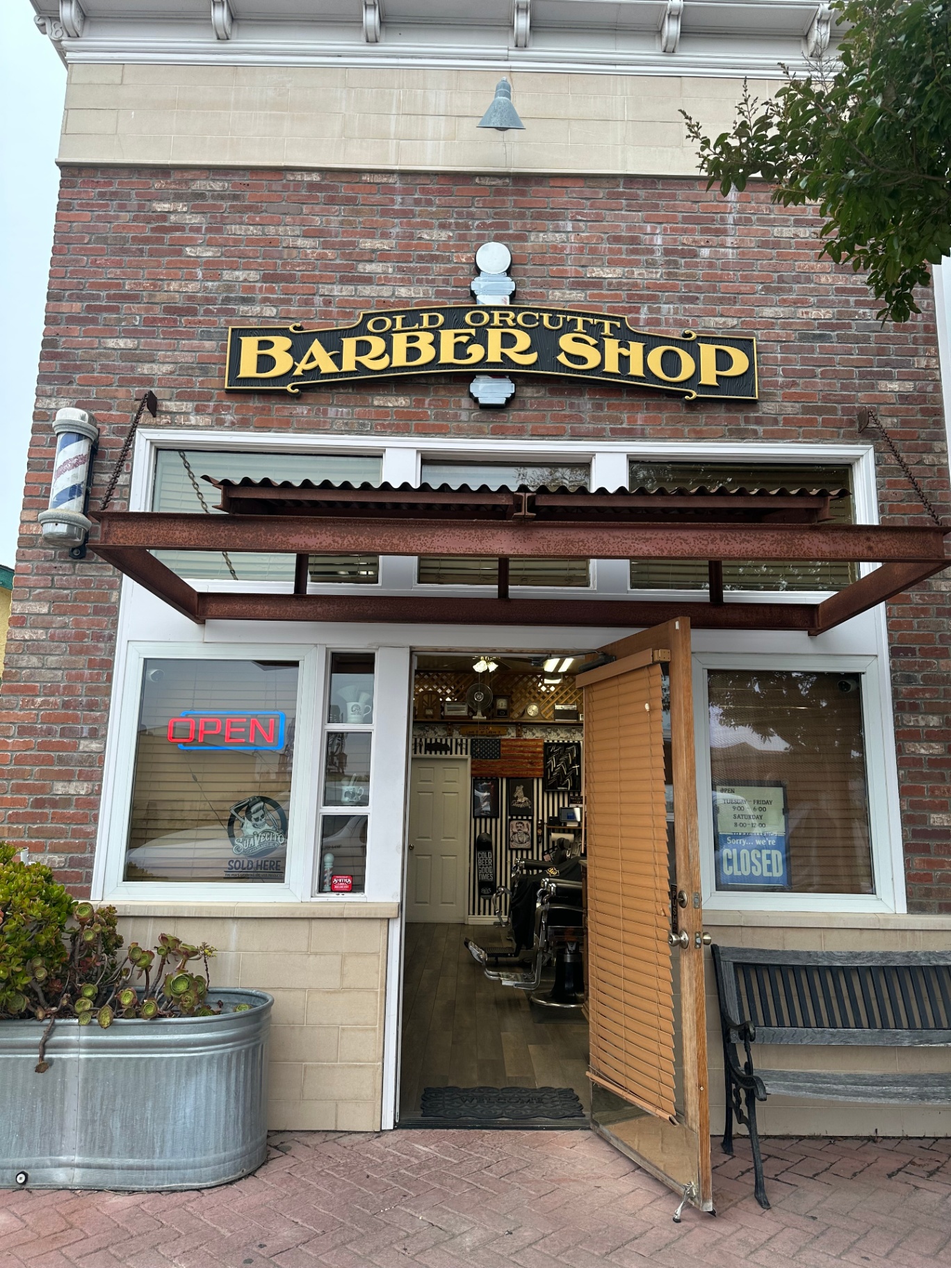 Old Orcutt Barber Shop storefront entrance